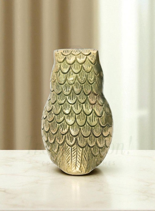 TREE MAISON CORONATING HOMES Brass Vaastu Owl | Size - 3.5 Inch (Approx) | Weight - 650 G (Approx) | Home Decor | Feng Shui | Vastu Shastra Remedies | Owl Statue for Good Luck - Image 3